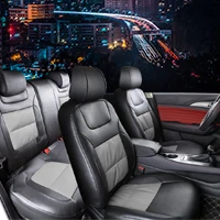 BOOST пользовательские кожаные сиденья для Volkswagen Polo CC Eos Beetle Phaeton Magotan Touareg Подарок подголовник - Название цвета: 19-11BLack Gray