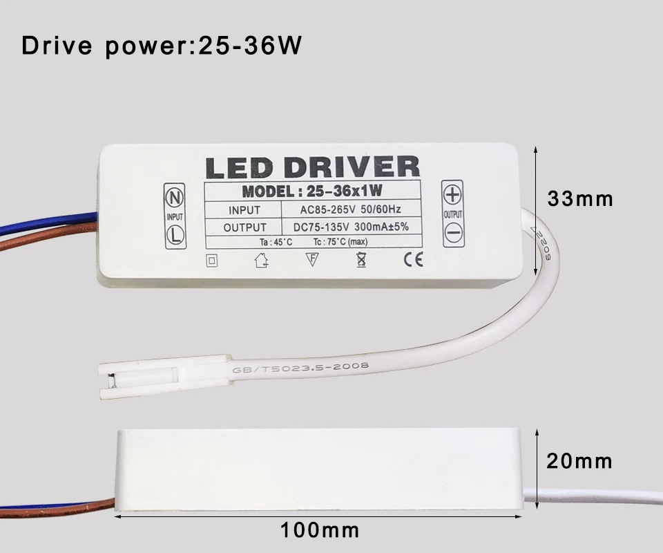 LED Driver 300mA 1W 3W 5W 7W 12W 18W 20W 25W 36W For LEDs Power Supply Unit AC85-265V Lighting Transformers For LED Power Lights LED Driver 300mA 1W 3W 5W 7W 12W 18W 20W 25W 36W For LEDs Power Supply Unit AC85-265V Lighting Transformers For LED Power Lights