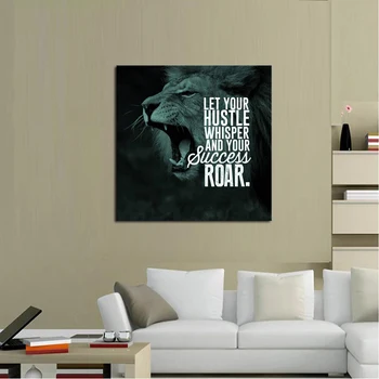 

1 Piece Framed Abstract Lion Hustle Canvas Prints