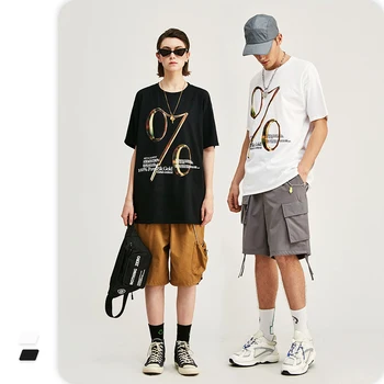 

VIMASS Harajuku Men's Women's T-shirt Short Sleeve Personality Creative Symbol Print T-shirt Men's T-shirt Street Trend