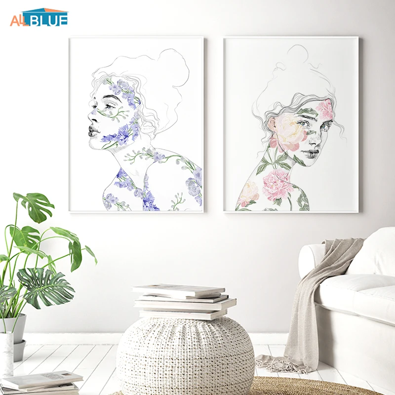 Современные популярные художественные красочные цветочные женские холщовые