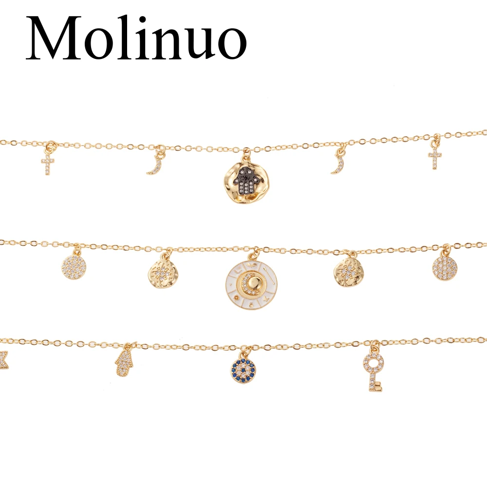 Molinuo devil's eye Золотое модное женское ожерелье-цепочка высокого качества Гламурная Женская