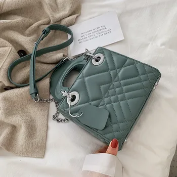 

Women's Handbag 2019 New Famous Luxury Designer Temperament Messenger Bag Shoulder Crossbody Bag Chain Small Square Tote Bag