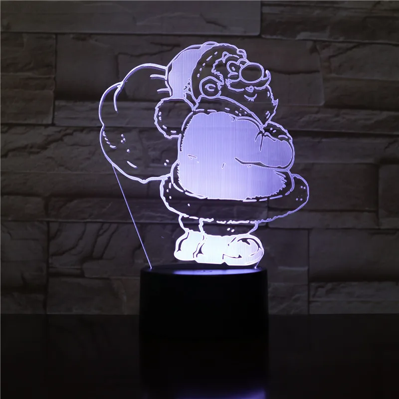 Luminaria Led Новинка 3D светодиодный фонарик, Рождественский подарок лампа для детей Санта-Клаус светильник для детской комнаты Новинка 3D лампа 1610