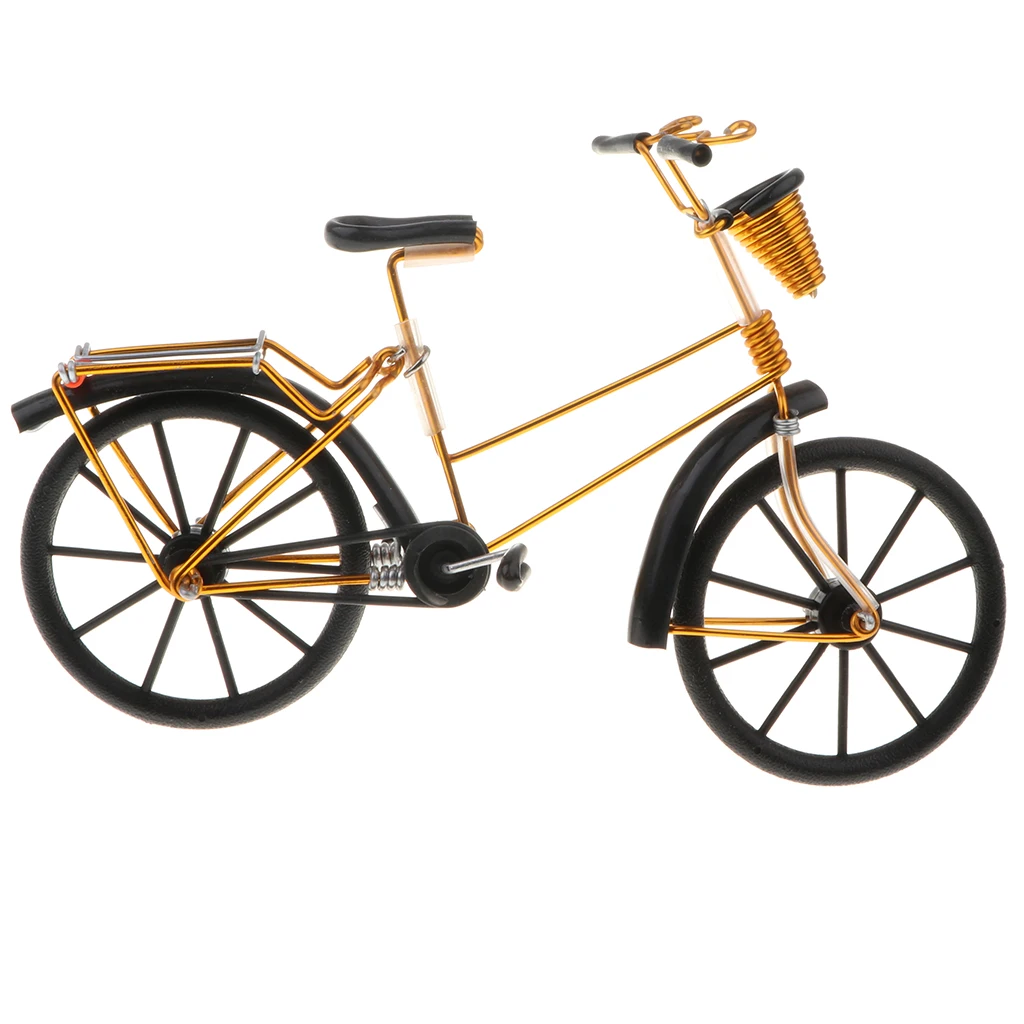 1:10 Aluminum Wire Bike Basket Bicycle Cycling Toy Desk Crafts Photography Prop