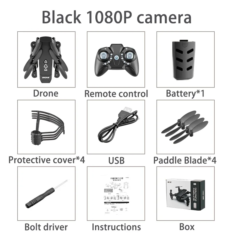 1080P 1Battery-Box Профессиональный складной мини-Дрон с камерой HD аэрофотосъемка сверхдлинный Квадрокоптер с контролем трека - Цвет: 1080P 1Battery-Box