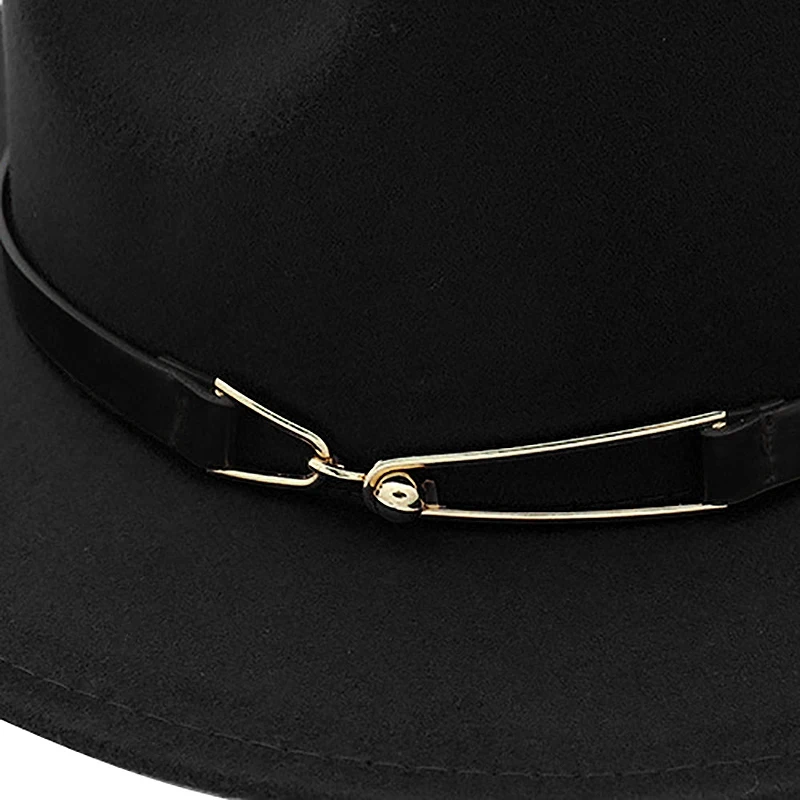 FBIL-Женская Фетровая Шляпа Fedora, зимние шапки с широкими полями, осенняя модная женская фетровая шляпа с имитацией шерсти, мужская фетровая шляпа