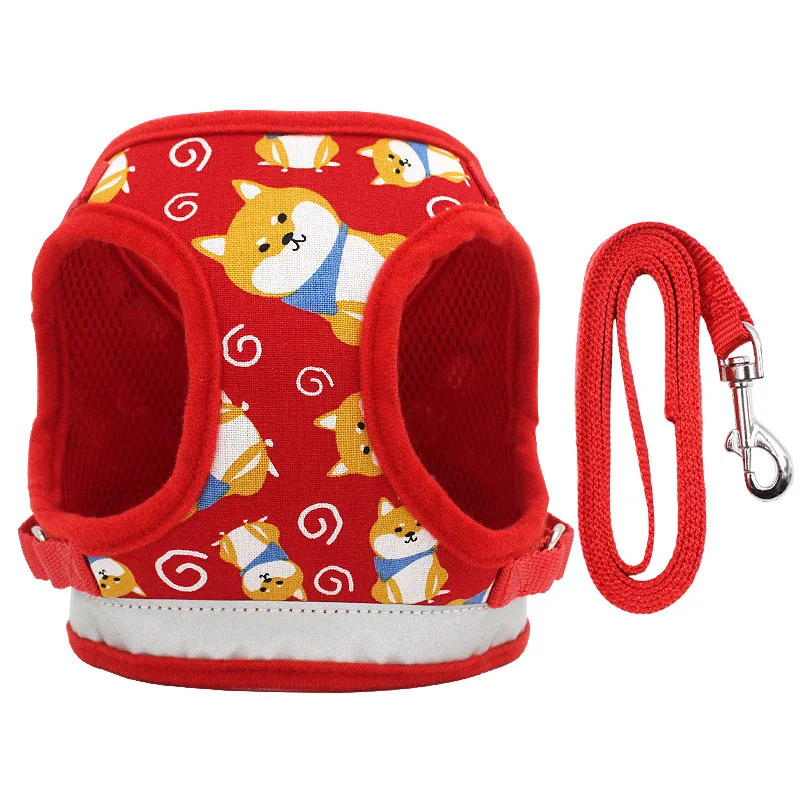 

Mesh Kitten Puppy Reflective Dogs Harness And Leash Set Dogs Vest Harness Leads Pet Clothes For Dogs