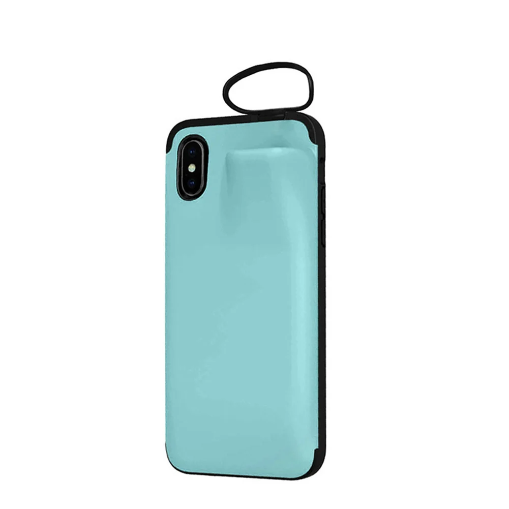 blue iPhone 7Plus Унифицированный защитный совместимый для iPhone беспроводной Bluetooth гарнитура хранения чехол для телефона GT66 - Цвет: blue iPhone 7Plus
