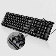 Игровая оптическая ABS клавиатура и мышь комплект Проводная портативная настольная комбо домашняя Радужная подсветка универсальная красочная офисная эргономичная