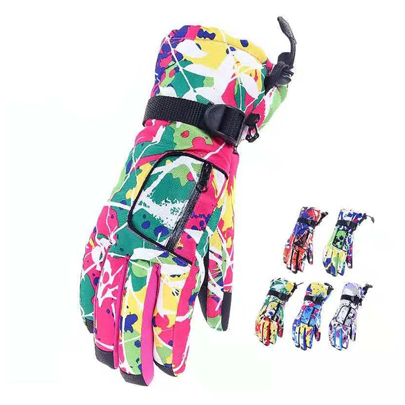 

New Women Ski Gloves Sports Motorcycle Riding Skiing Mountain Snowboard Gloves Winter Warm Windproof Waterproof Snow Gloves Ski