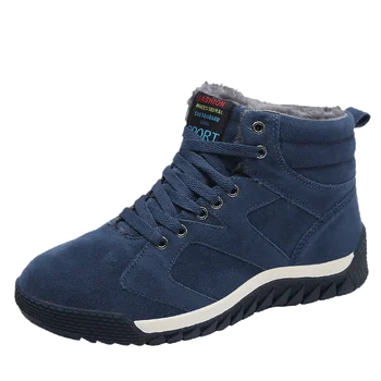 

2019 New Super Warm Men Boots Winter Boots Waterproof Rubber Plush Snow Boots England Retro ankle boots For Men Winter Shoes
