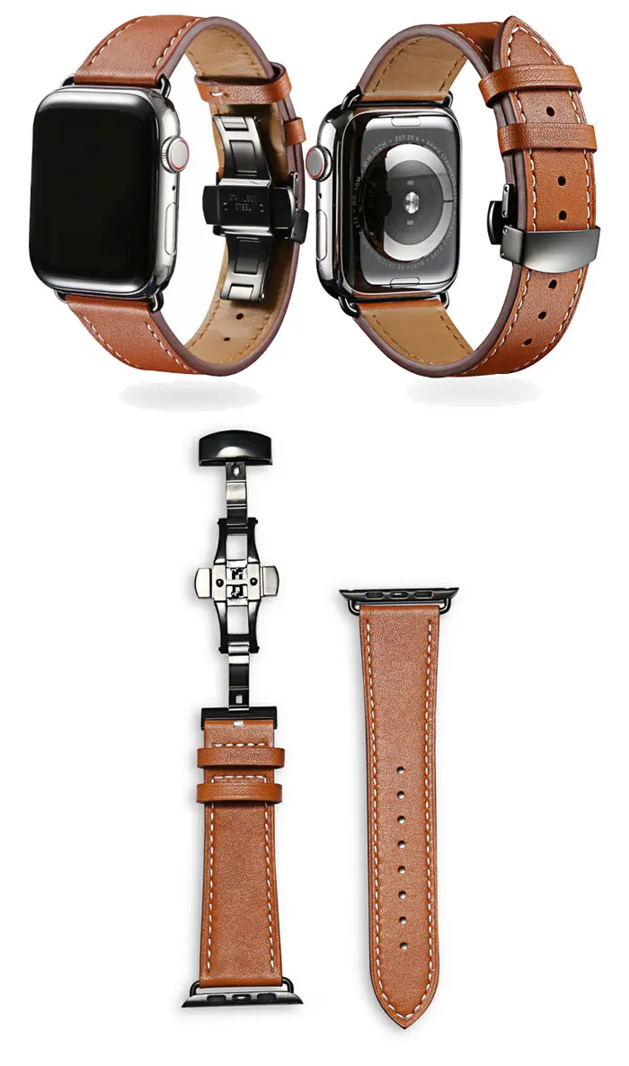 Бабочка Туфли с ремешком и пряжкой для наручных часов Iwatch, 4/3/2/1 ремешок для наручных часов Apple Watch, версии 3, 4 года группа 44 мм 40 мм, 42 мм, 38 мм, версия ремень из натуральной кожи браслет
