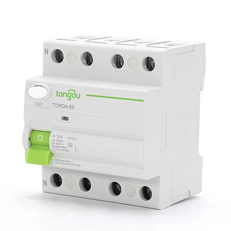4-полюсный автоматический RCD RCCB 63A 30mA 220V 380V RD4-63 переменного магнитного Тип 6KA отключающий дифференциальный ток устройства с 5 лет гарантии