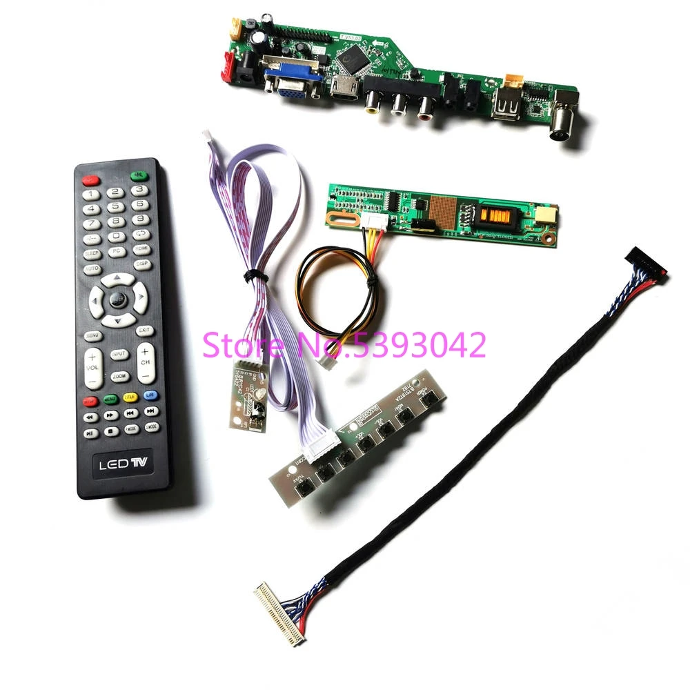 Per Lp154Wx5 (Tl)(A1)/(Tl)(B1)/(Tl)(C1) 1Ccfl Lvds 30-Spille Analogica Del Segnale Usb + Vga + Av Tv Telecomando 1280*800 Di Controllo Lcd Kit Scheda