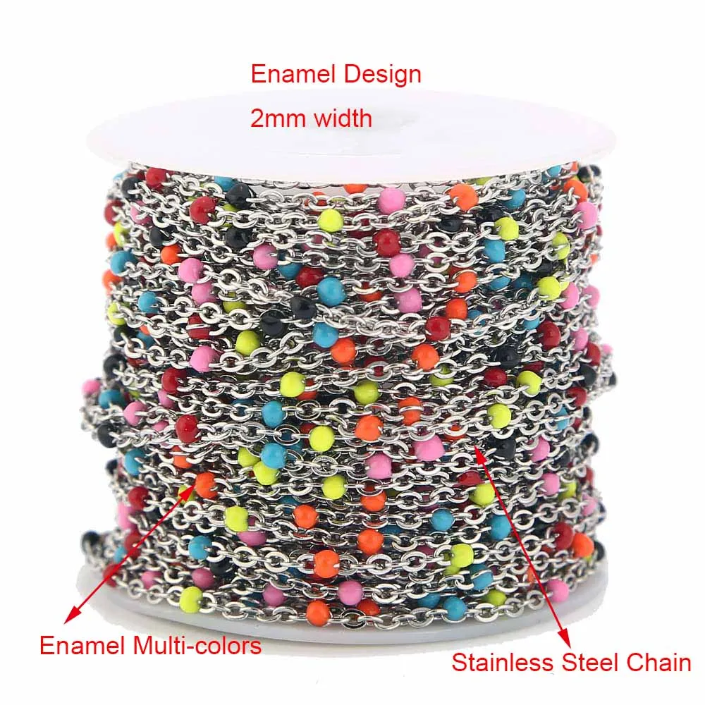 Steel Multi-colors 1 метр ручной работы 3,5 мм Abacus стеклянные бусины золотые цепи для ожерелья браслеты ножной браслет Изготовление DIY ювелирных изделий - Цвет: Steel Multi-colors