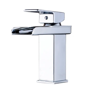 

Fashion-Deck Mount Waterfall Bathroom Faucet Vanity Vessel Sinks Mixer Tap Cold and Hot Water Tap