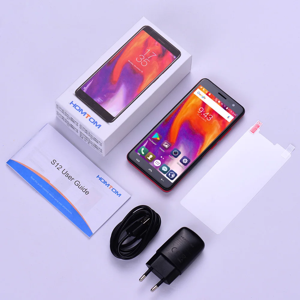 HOMTOM S12 полноэкранный мобильный телефон 1 Гб+ 8 Гб 5,0 дюймов Android 6,0 четырехъядерный 8 Мп 2 Мп задняя двойная камера 3g WCDMA смартфон