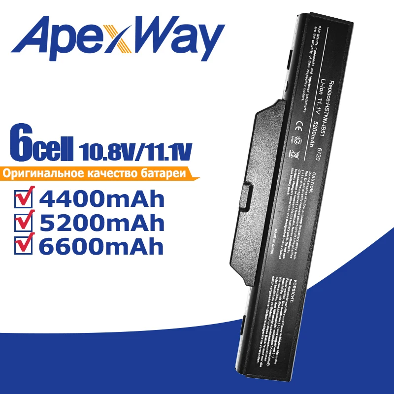 Batteria Per Laptop Apexway Per Hp Compaq 510 550 610 615 6720S 6730S 6735S 6820S 6830S Hstnn-Ib51/Lb51/Ib62/Ob62