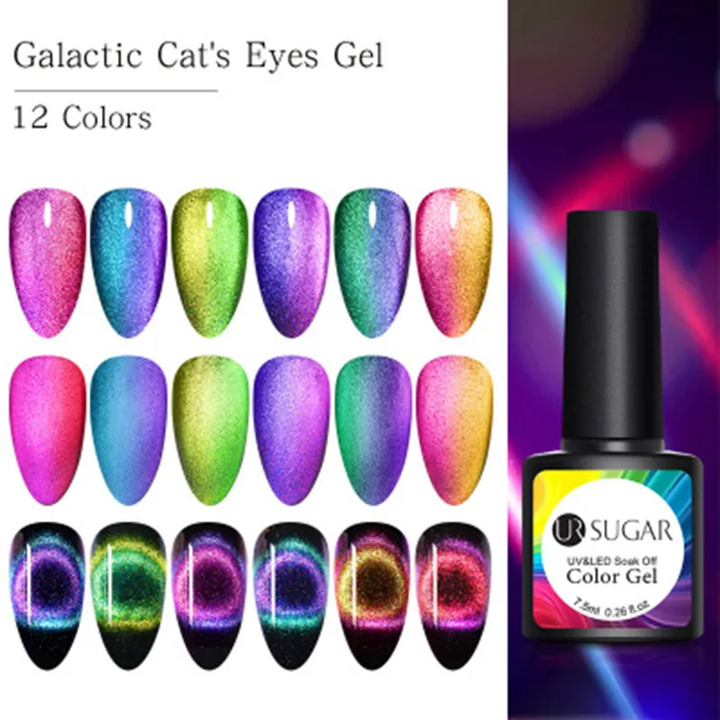 Абсолютно 9D кошачий глаз УФ-гель для ногтей отмачиваемый Блестящий Магнитный Гель-лак для маникюра LVS88