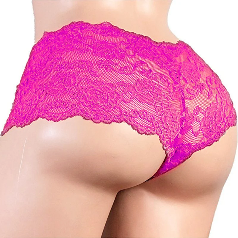 Men's Lace Panties Male Transparent Breathable Soft Comfortable Sexy Underpants Erotic Solid Color Underwear Mid-Waist Briefs