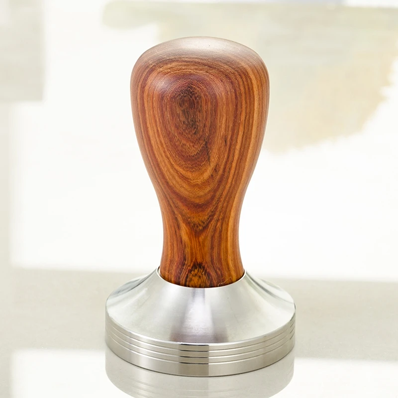 

ABRA-304 Stainless Steel Coffee Tamper Chacate Preto Wood Handle Coffee Powder Hammer Cafe Accessories 58Mm