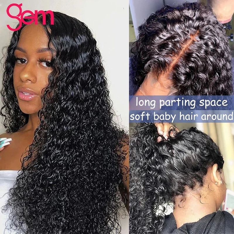 Deep Wave Frontal Wig 13x4 Curly Lace Front Human Hair Water Wave HD Transparent Full Lace 30 32 Inch Loose Deep Wigs For Women