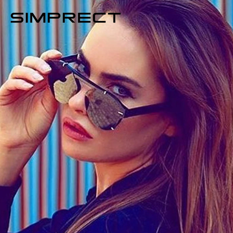Солнечные очки SIMPRECT в стиле оверсайз женские винтажные солнцезащитные