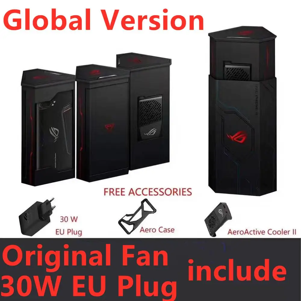 Black Asus ROG 2 супер игровой телефон ZS660KL мобильный телефон 8G ram 128G rom Snapdragon855+ 6,5" 1080x2340 h 48MP 6000mAh Android 9,0 - Цвет: Black