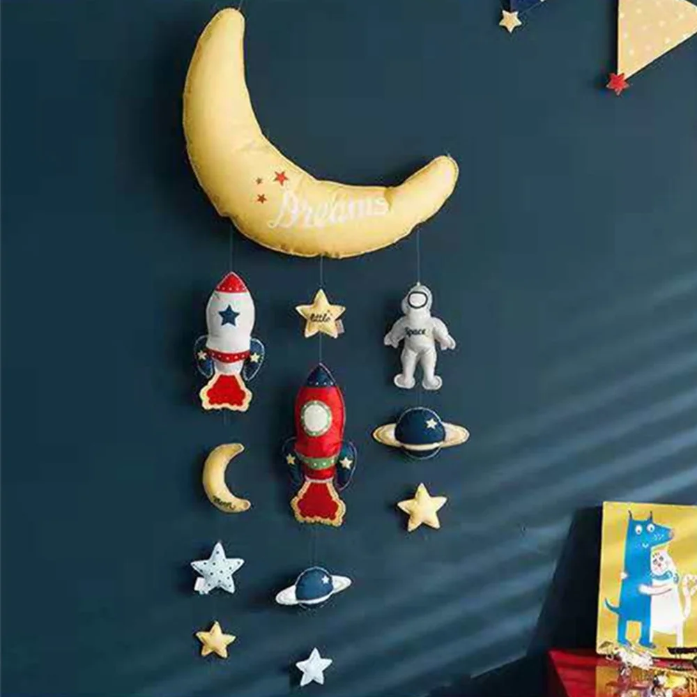 Детская погремушка детская коляска-погремушка игрушка звезда луна ракета DIY Ручная игрушка над детской кроваткой детская кроватка вращающийся держатель мобильные, музыкальные коробки - Цвет: WJ3566C