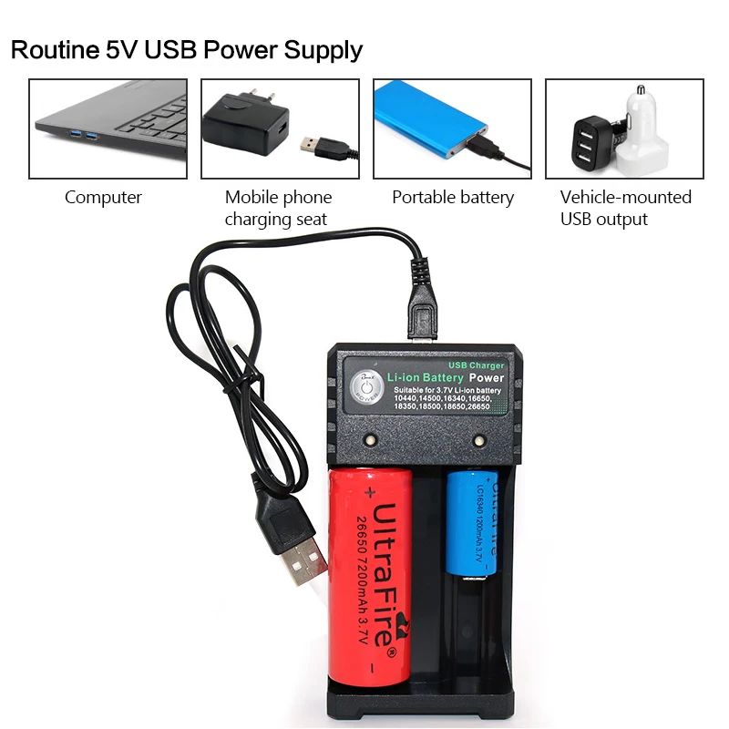 18650 Смарт Зарядное устройство 2 слота USB независимой зарядкой 10440 14500 16330 16650 18350 18500 26650 18650 3,7 V литий-ионный аккумулятор Батарея Зарядное устройство