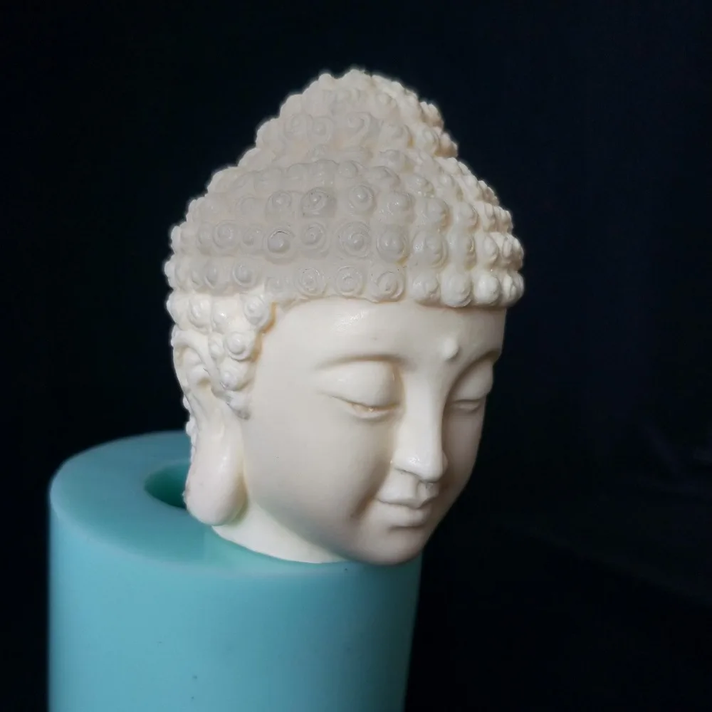 3D голова Будды свечи плесень силиконовые формы для свечи DIY ручной работы смолы плесень