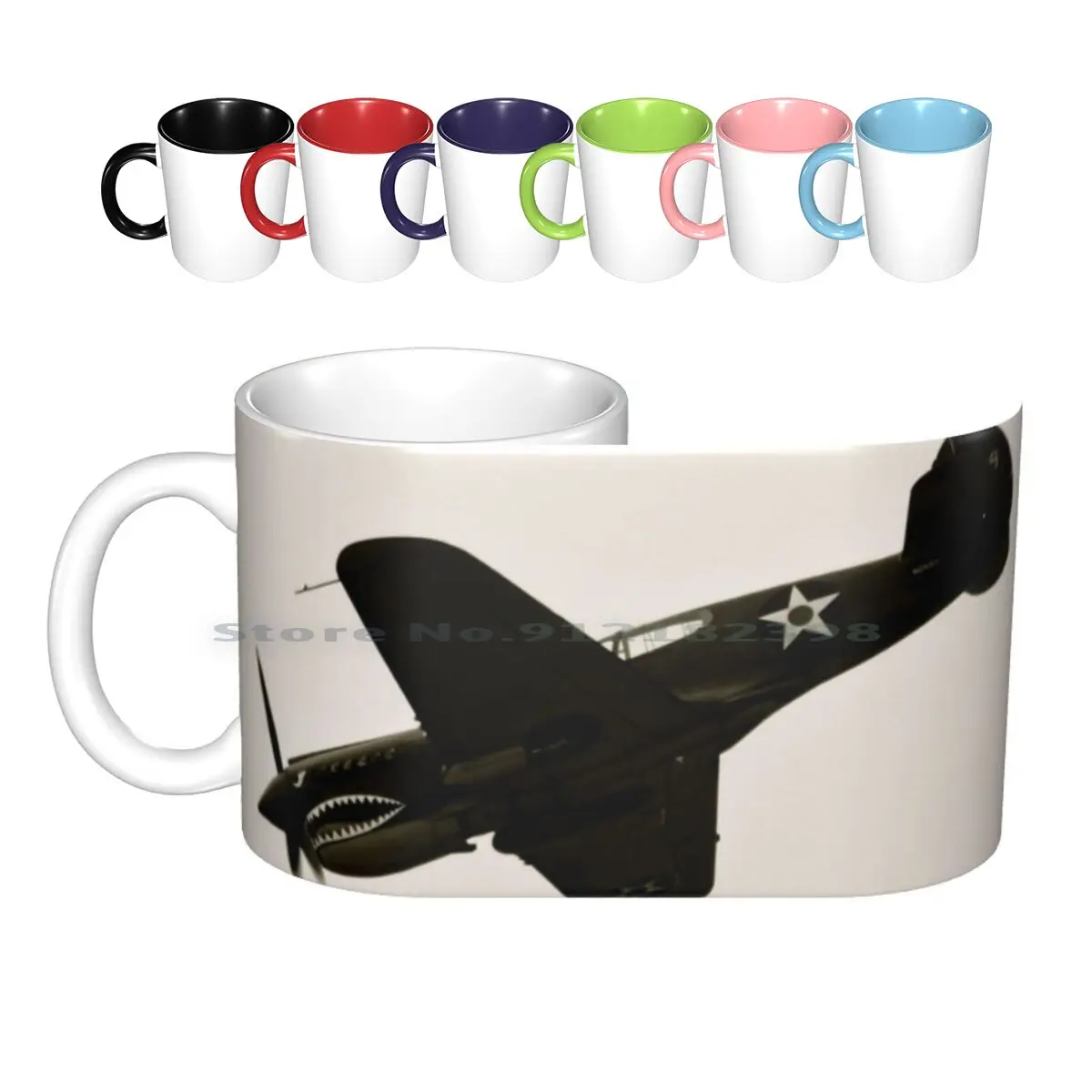 Flying Tiger Ww Ii Fighter Plane Ceramic Mugs Coffee Cups Milk Tea Mug Military Aviation Airplane Planes | Дом и сад