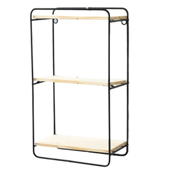 

Creative Nordic Style Wall Pendant Decorative Iron Shelf Decorative Wall Shelf Home Organization and Storage Room Organizer-Blac