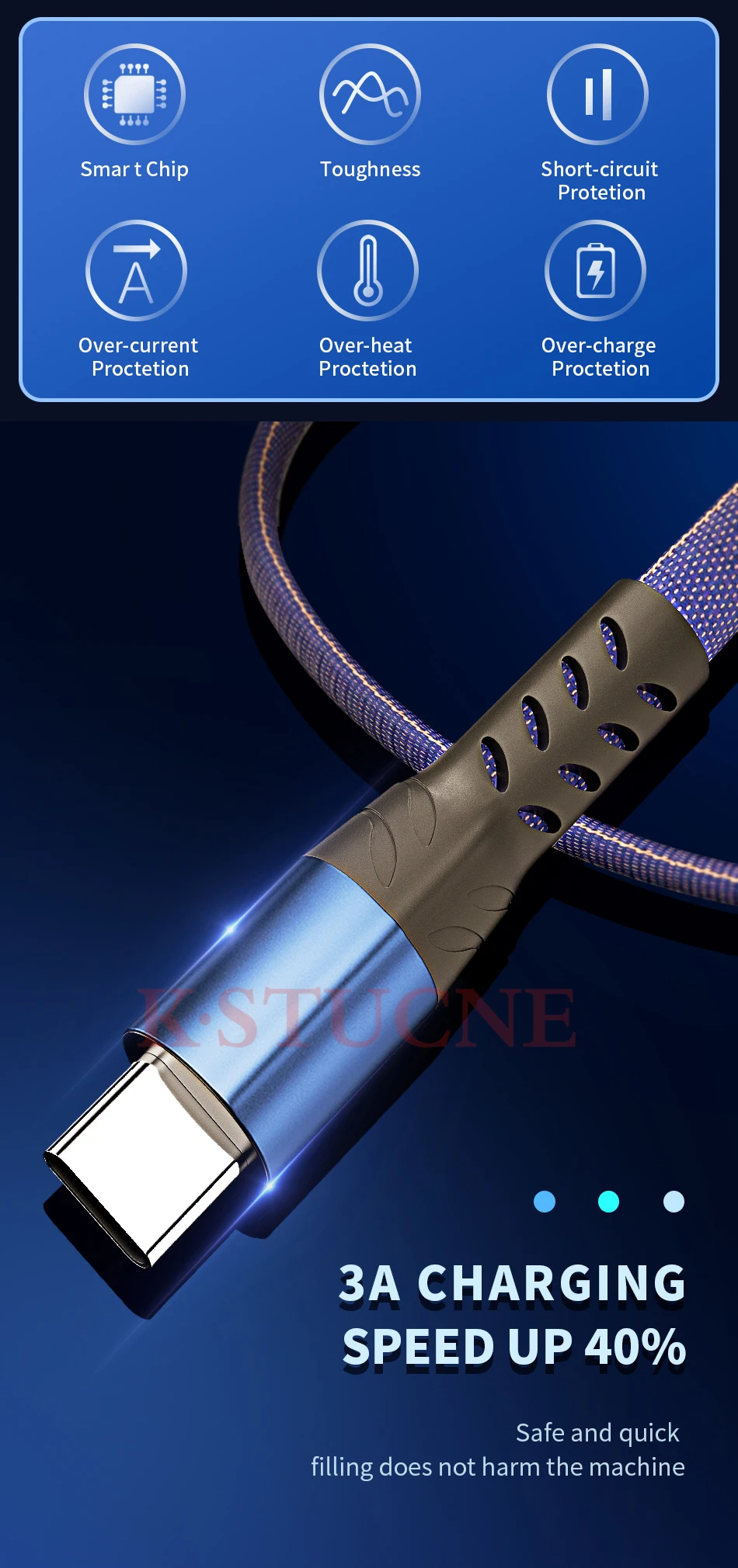 3A usb type C кабель для samsung Xiaomi Redmi Note 7 K20 Oneplus 7 Pro Быстрая зарядка USB C зарядное устройство кабель usbc для мобильного телефона