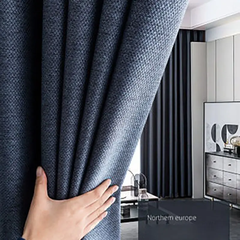 

Blackout Curtains For Living Room Para Salon Cortina Rideau Nordic Modern Minimalist High-end Solid Color Simplicity Luxury