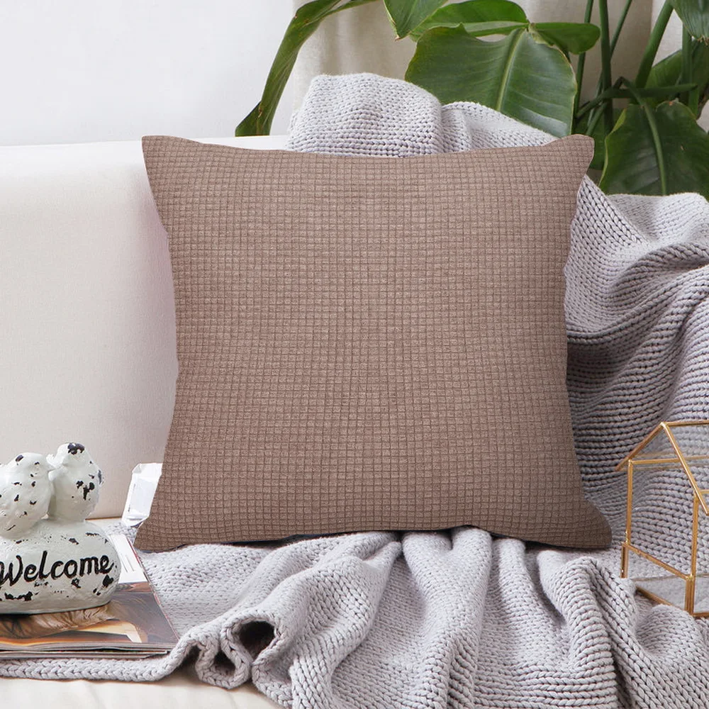 Однотонная Подушка водонепроницаемый чехол в клетку с принтом наволочка для