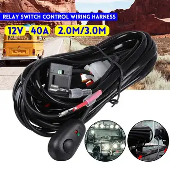

12V 40A with Fuse On-off Switch Relay Remote Controller Wiring Harness Kit for LED Work Light Bar