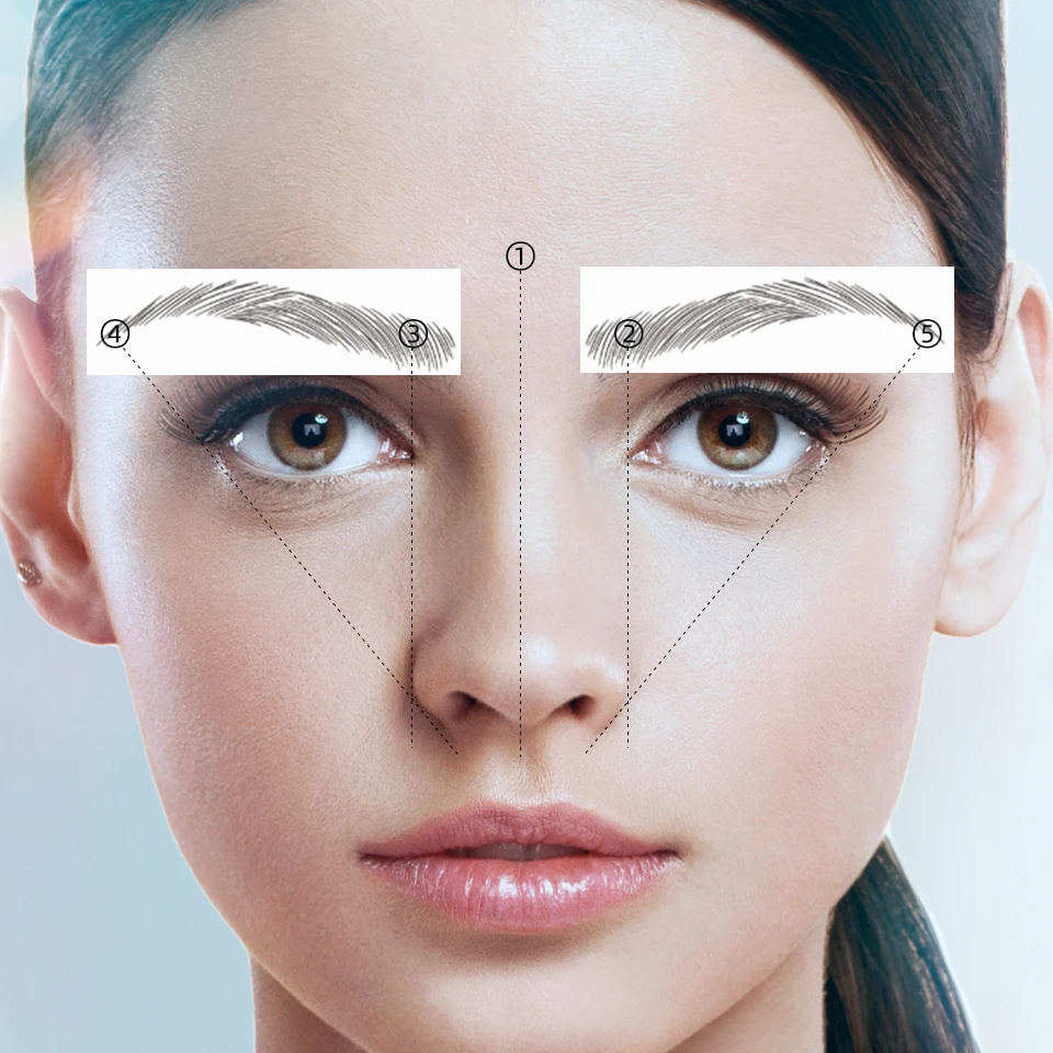 Black Water-based Hair-liked Authentic Eyebrow Tattoo Sticker Waterproof Cosmetics Long Lasting Makeup False Eyebrows Stickers