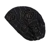 Creative Rose Flower Lace Turban Scarf Caps Summer Autumn Muslim Cap Chemo Beanie Hat Women Hair Accessories Female Head Wrap 5