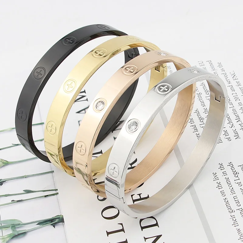 Bangle Bracelet Cross Crystal Man Bracelet & Woman Bangle