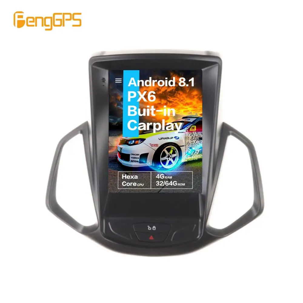 10,4 ''Tesla Android 8,1 PX6 Автомобильный мультимедийный радио без dvd-плеера для Ford EcoSport 2013- gps навигация головное устройство Aydio