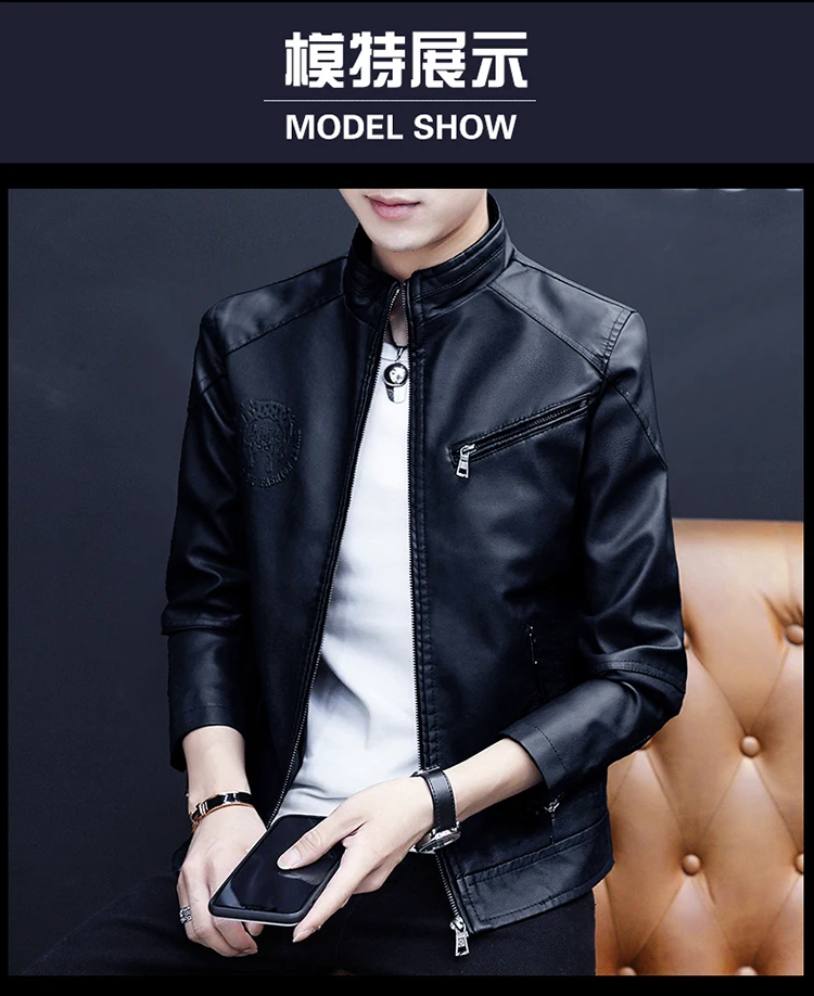Chaqueta Hombre кожаные мужские куртки модные Jaqueta De Couro Slim Fit Chaqueta Cuero Hombre хаки мотоциклетные куртки мужские