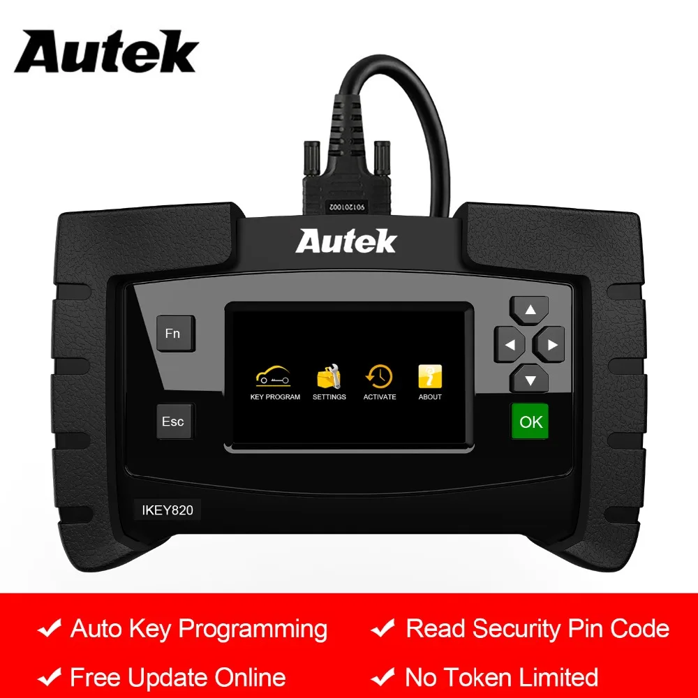 AUTEK IKEY820 Авто профессиональное устройство для программирования ключа чип-ключ программатор считывает пин-код ключ, соответствующий автомобильный диагностический инструмент