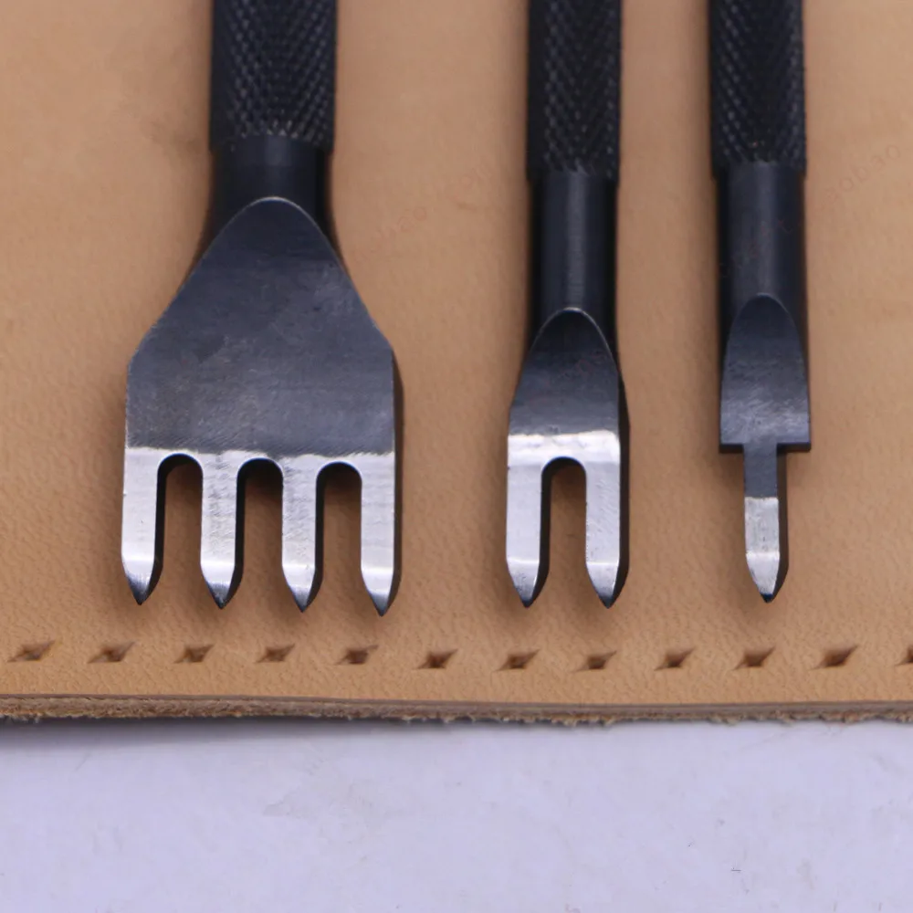 4/5mm Spacing Punch Tool For Leather Hole Punches Tool Lacing Stitching Sewing DIY Leather Craft Tools 1/2/4/5Prong