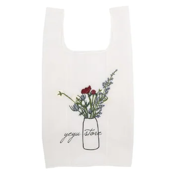 

New Lightweight Mesh Bag Translucent Rose Embroidery Shopping Bag