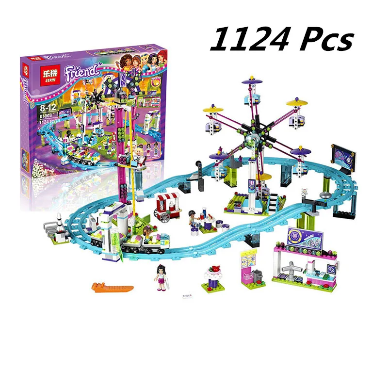 

1024pcs Compatible with Legoinglys Blocks Friends 41130 Amusement Park Roller Coaster Figure Model Building Toys Children