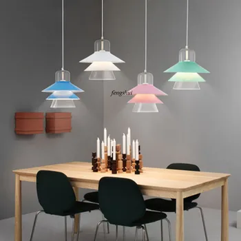

Modern LED Color Glass Pendant Light Lighting Nordic Indoor Decoration Living Room Restaurant Bedroom Bedside Bar Decor Fixtures