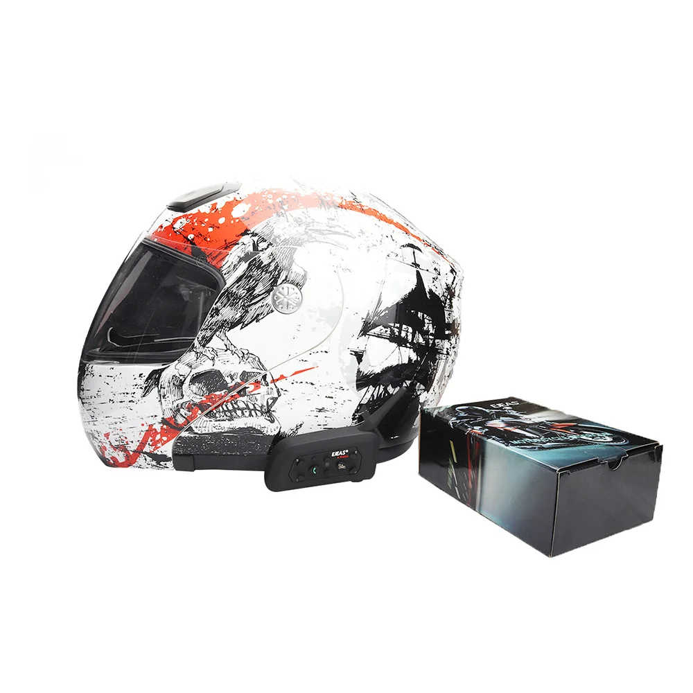 

Motorcycle Wireless Headset Intercom Bluetooth Full Duplex Hands-Free FM Radio MP3 Helmet Headset Interphone Audio 6 Riders