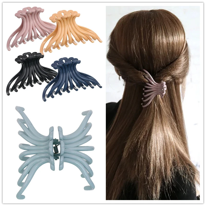 

New Arrival Big Hair Claw Accessories Solid Clips For Hair Ponytail Holders Bathing Hairdress Good Quatliy Plastic Hairpins